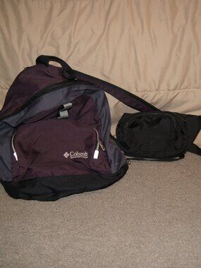 Columbia Backpack, and free waist pack